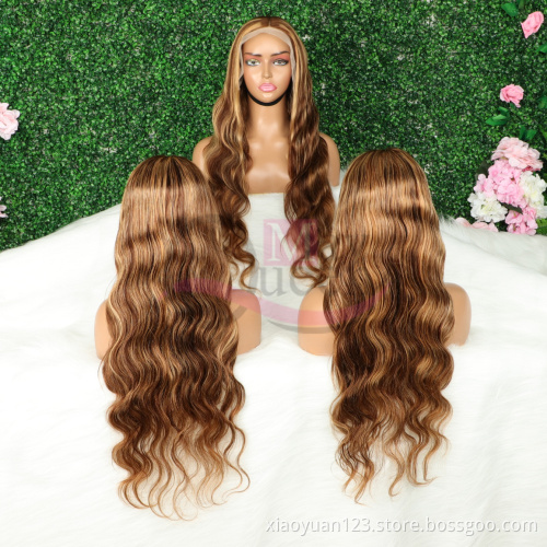 2022 Brazilian Human Ha10A Grade Highlight Wigs Hot Sale Ombre Piano Color Human Hair Silky Straight human Wigsir Frontal Wig